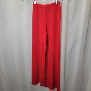 Urban Outfitters Red Wide Leg Rayon/Nylon Knit Pant, XS